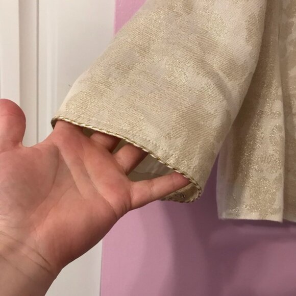 Lilly Pulitzer Gold Brocade Cropped Jacket size 8 - Picture 3 of 4